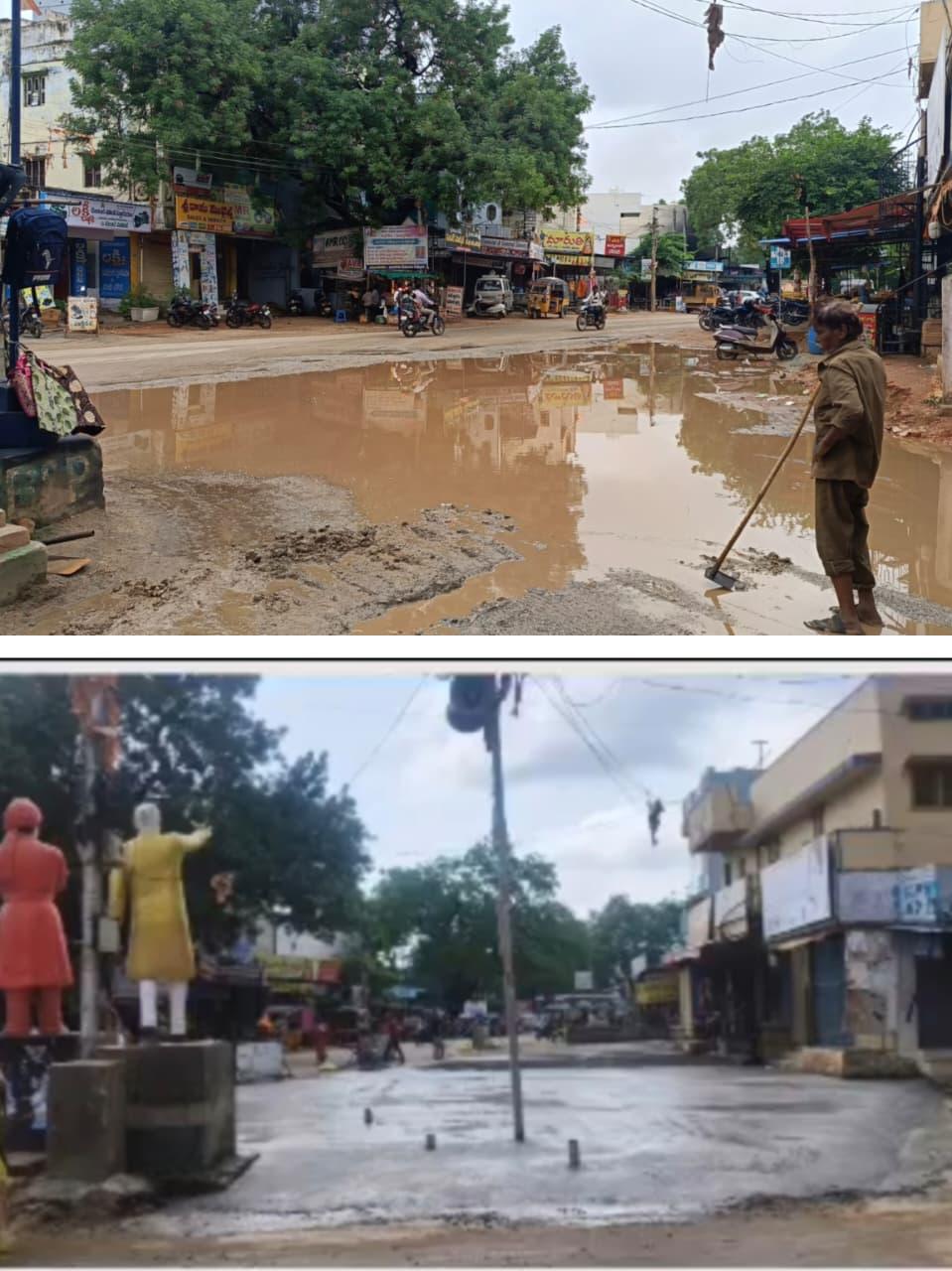 చినుకు పడితే చిత్తడిగా మారే నెహ్రూ చౌరస్తాకు శాశ్వత పరిష్కారం