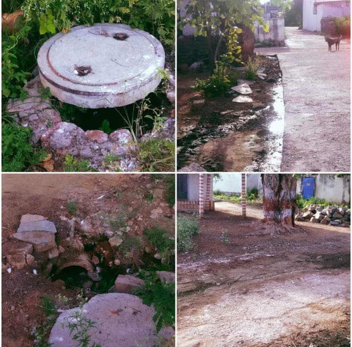 కామారెడ్డిపల్లిలో పగిలిన అండర్ డ్రైనేజీ.. పట్టించుకోని పంచాయతీ అధికారులు