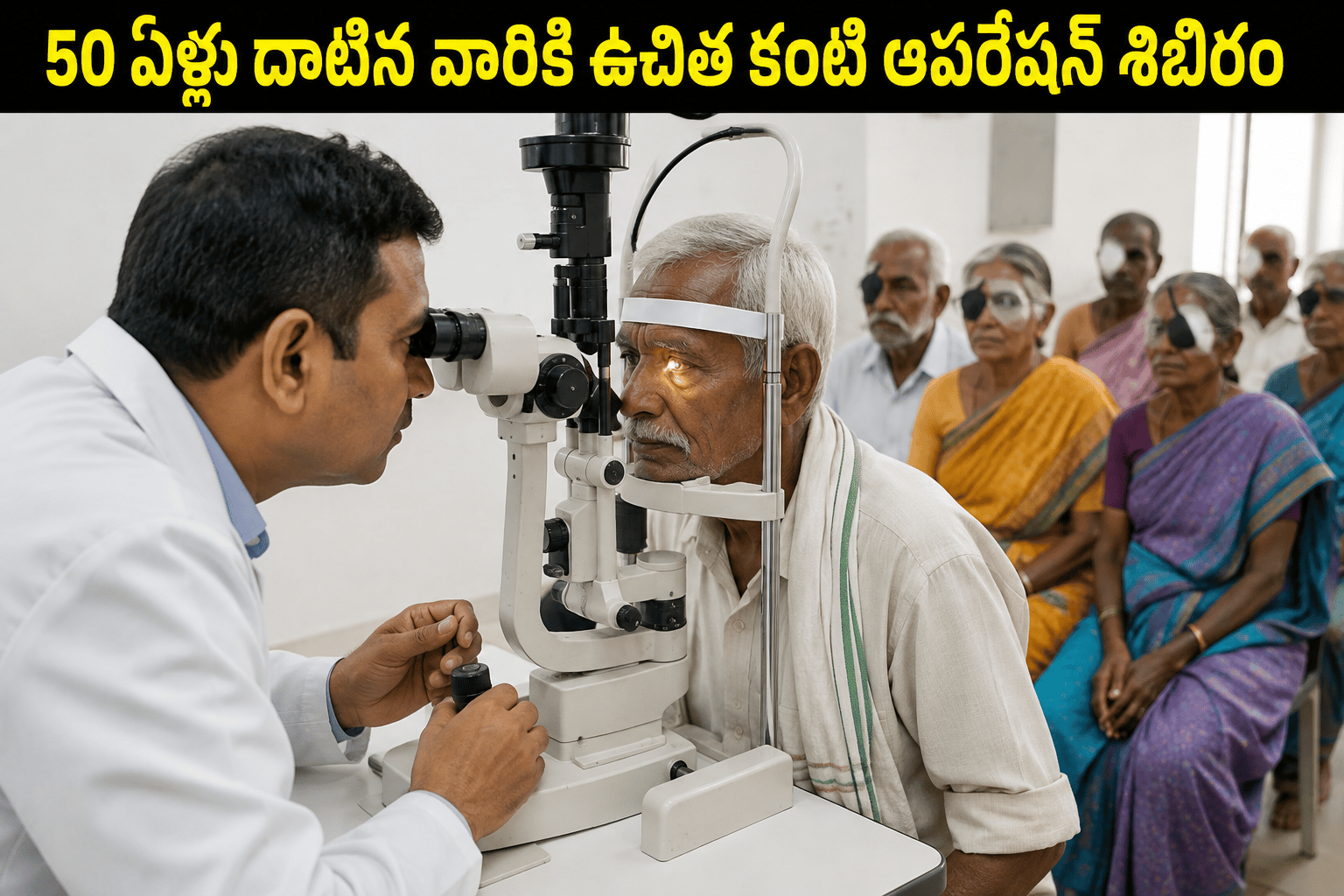 50 ఏళ్లు దాటిన వారికి ఉచిత కంటి ఆపరేషన్ శిబిరం