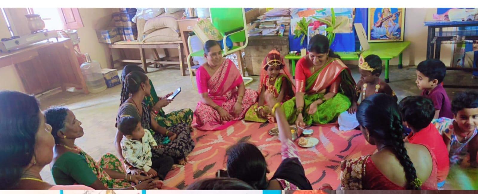 చిన్నారుల సందడితో మార్మోగిన గౌరెడ్డిపల్లి అంగన్వాడీ
